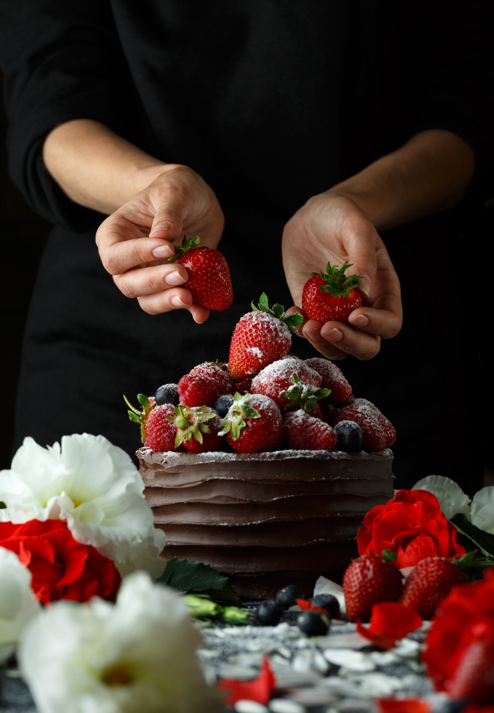 Bolo de morango premium